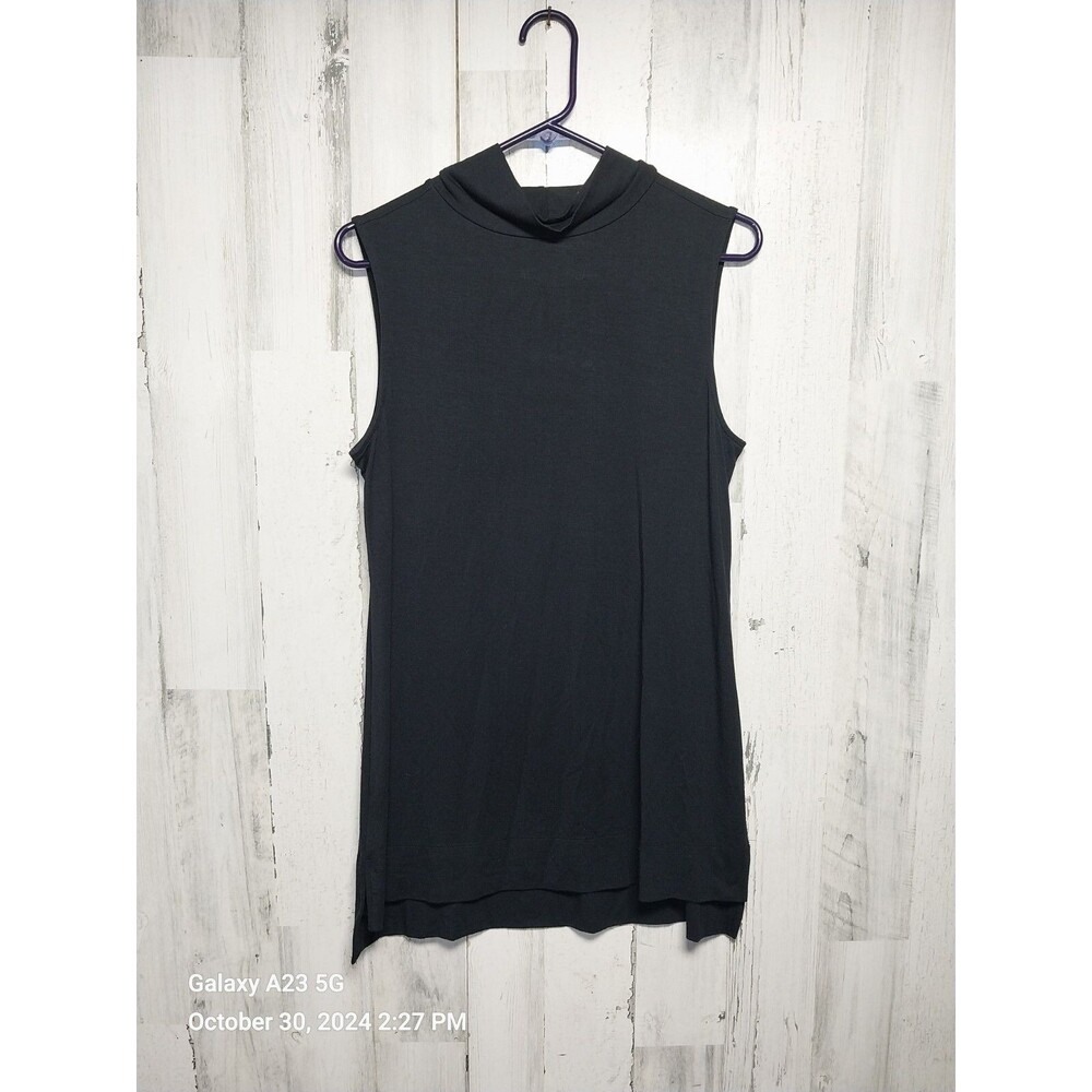 H By Halston Women's Small Black Mock Neck Sleeveless Dress